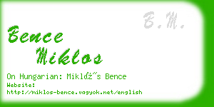 bence miklos business card